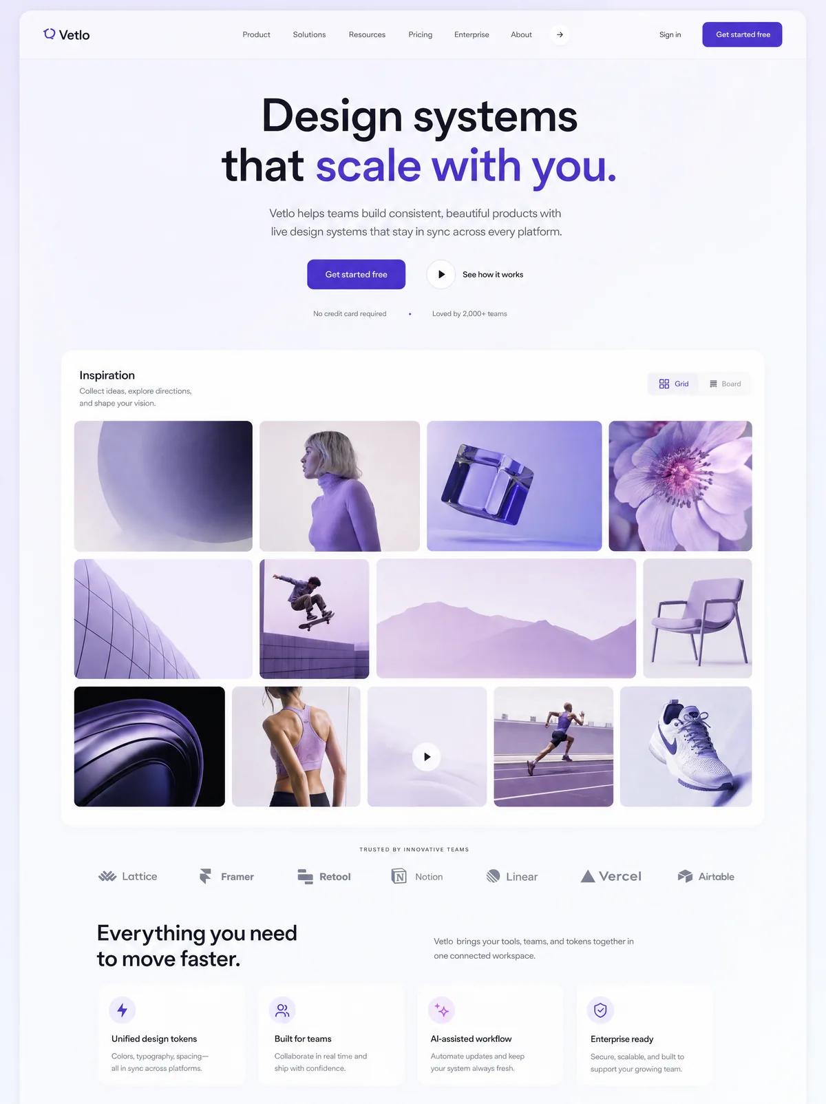 SaaS product website designed and built by Senno
